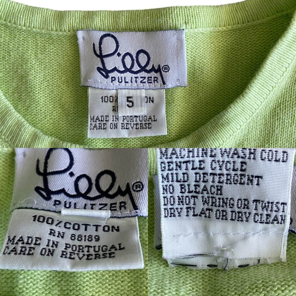 Lilly Pulitzer Green Girl’s Cardigan Sweater Size 5 - Picture 4 of 4